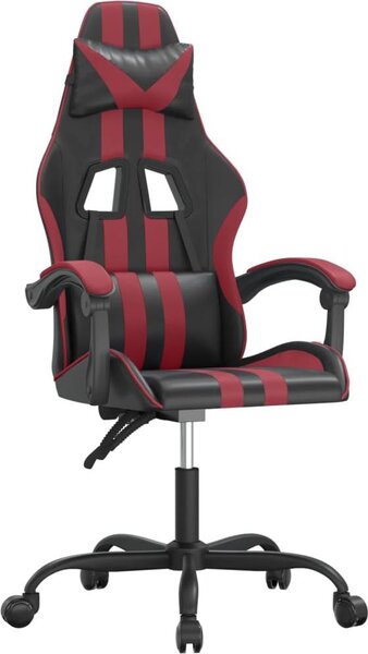VidaXL Sedia da gioco in ecopelle nera e rosso vino