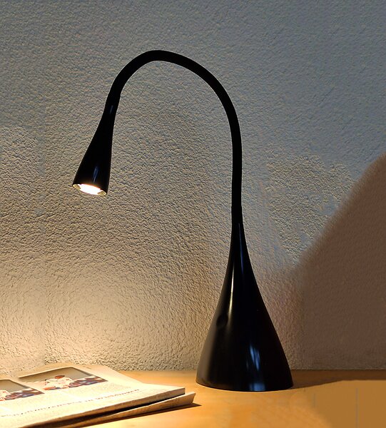 Lampada da tavolo a LED JONAS (colore nero) con touch dimmer a 3 livelli e braccio flessibile