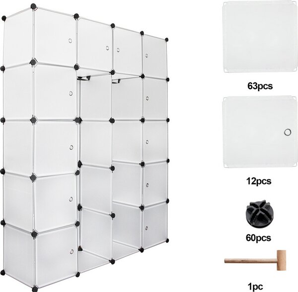 Jopassy Armadio Armadi per bambini Scaffale per bagno Scaffale per scarpe Fai da te Armadio per stalle 20 cubi Bianco
