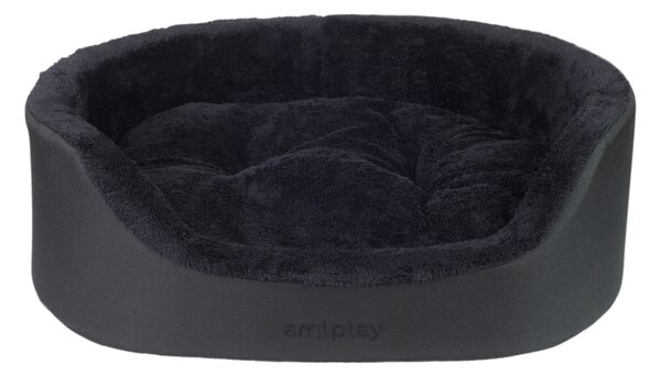 Cuccia per cani ovale ASPEINA nera taglia S, M, L Misura: S - 54x45x16 cm