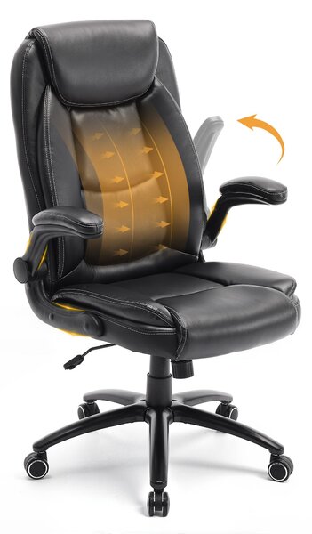 Sedia da ufficio-COLAMY - Sedia da scrivania ergonomica con schienale alto, braccioli pieghevoli e funzione di inclinazione regolabile