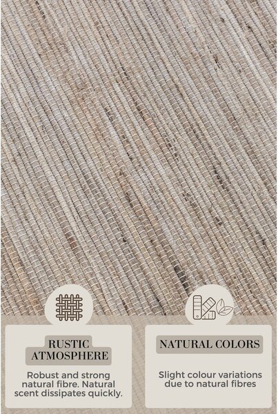 Tappeto colore naturale chiaro in misto iuta reversibile/tessuto a mano 160x230 cm Handloom – Hanse Home