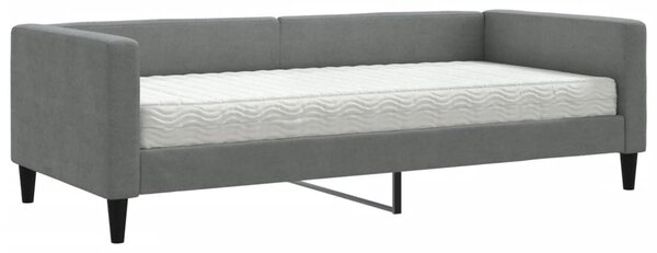 VidaXL Letto da giorno con materasso grigio scuro 90x190 cm in tessuto
