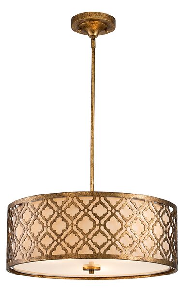 Lampadario Contemporaneo Arabella Acciaio Oro Anticato 3 Luci E27