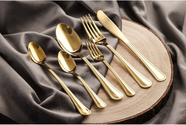 Posate dorate in acciaio inox 24 pz per 4 persone Luce – Kulig