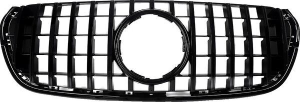 Griglia paraurti anteriore Mercedes-Benz, nero lucido, stile GT R, nero lucido