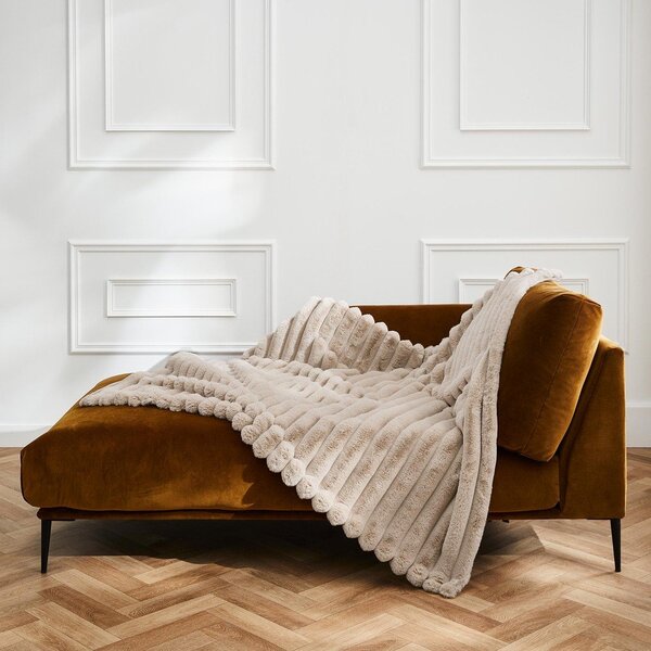Coperta beige in micropile 180x220 cm Boudoir – douceur d'intérieur