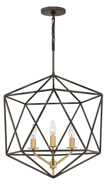 Lampadario Industrial Nordico Astrid Metallo Bronzo Opaco 3 Luci E14