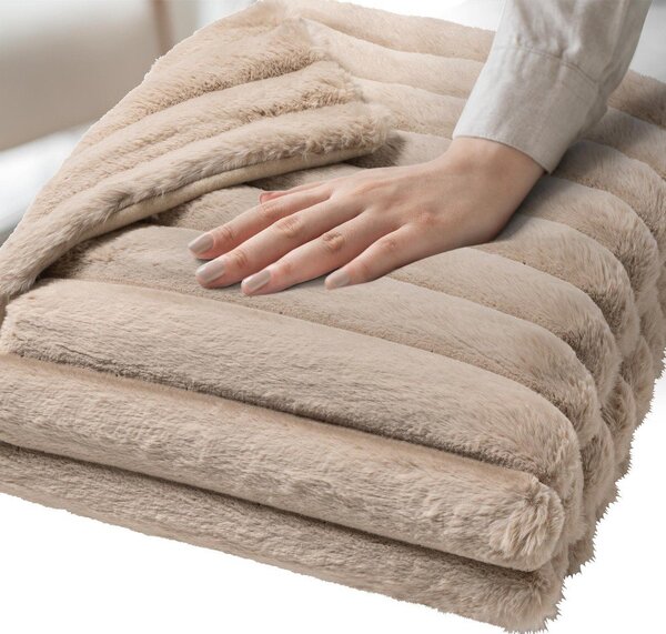 Coperta beige in micropile 180x220 cm Boudoir – douceur d'intérieur