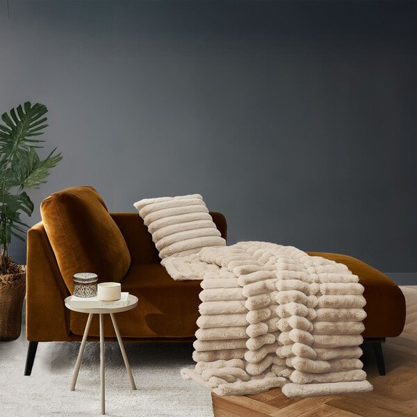 Coperta beige in micropile 180x220 cm Boudoir – douceur d'intérieur