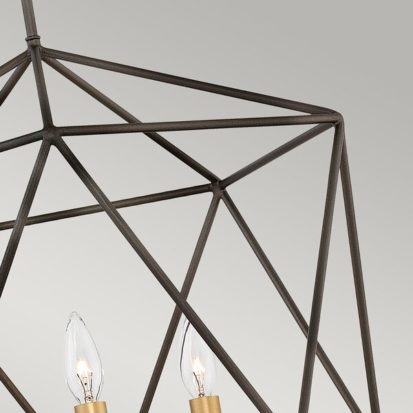 Lampadario Industrial Nordico Astrid Metallo Bronzo Opaco 3 Luci E14