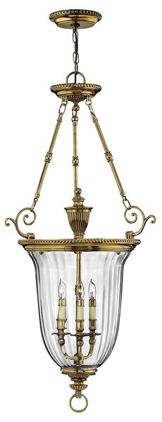 Lampadario Contemporaneo Cambridge In Ottone Brunito Vetro 3 Luci E14
