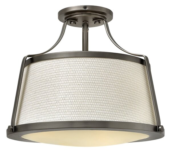 Lampada a Soffitto 2 Luci Kalf In Acciaio Nero A Bracci E Sfere In Vetro Opalino E Oro