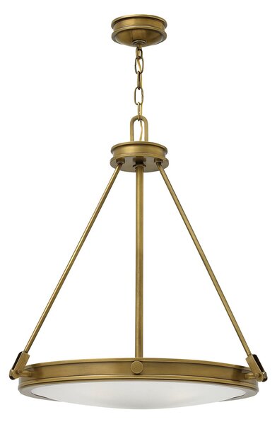 Lampadario Contemporaneo Collier In Acciaio Ottone Antico Vetro 4 Luci E14