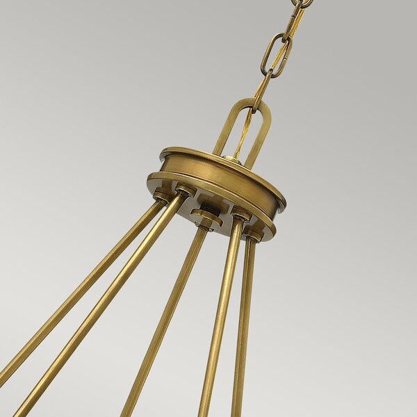 Lampadario Contemporaneo Collier Acciaio Ottone Antico Vetro 5 Luci E27