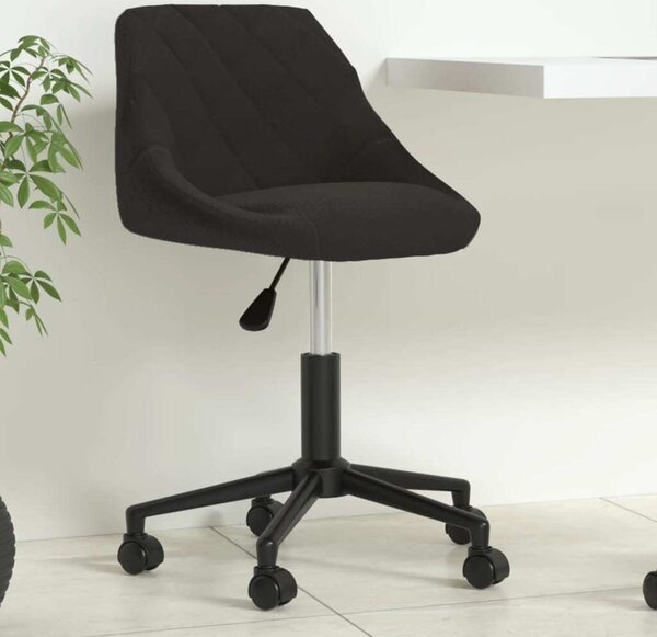 The Living Store Sedia da ufficio girevole in velluto nero