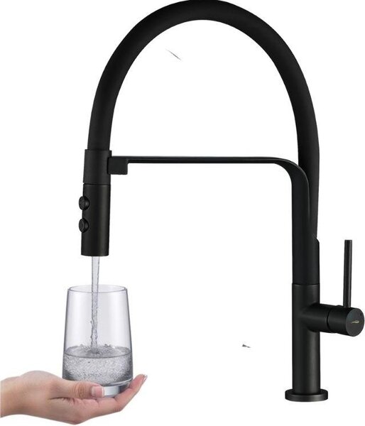 Rubinetto da cucina con bocca a U SILUETTO Nero Kuchinox