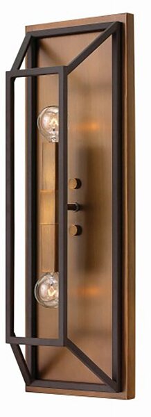 Applique Contemporanea Fu Lighton Ottone Vetro 2 Luci E14