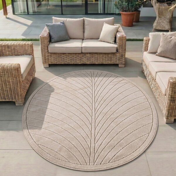 Tappeto da interno/esterno rotondo beige ø 120 cm Nova 1204 – Ayyildiz Carpets