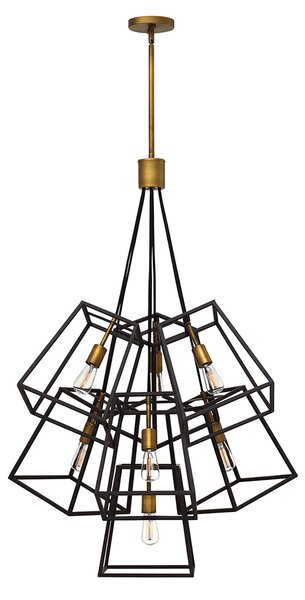 Lampadario Contemporaneo Fu Lighton Acciaio Bronzo Ottone 7 Luci E27