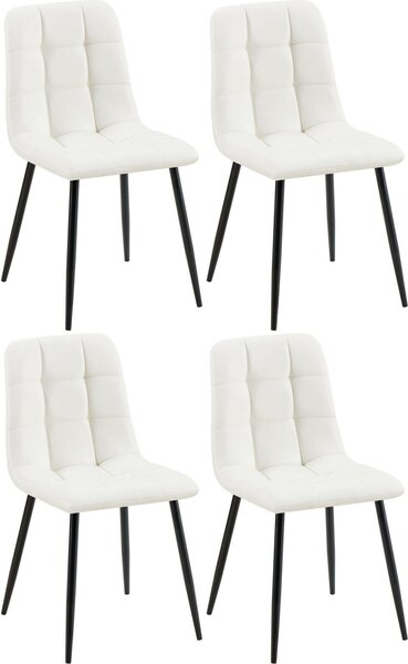 Set di 4 sedie da pranzo - Pelle finta - Design di facile manutenzione | Colore: Bianco