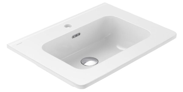 VIGOUR Lavabo d'arredo Clivia con troppopieno e foro per rubinetto 61x46,5 cm, bianco