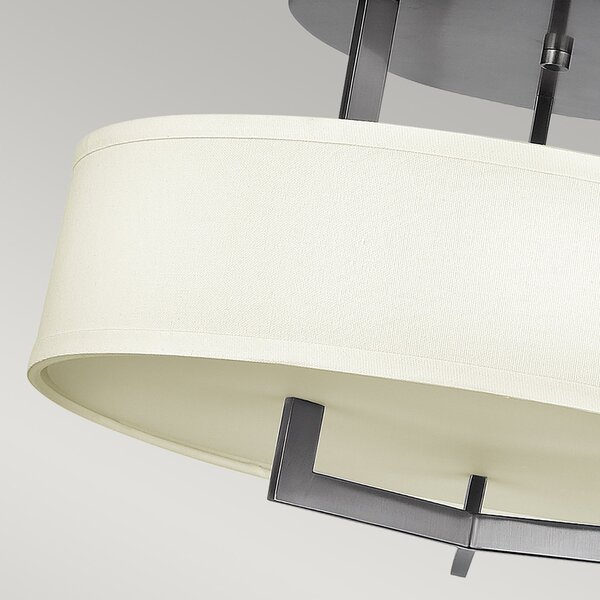 Lampada a Soffitto 3 Luci Kalf In Acciaio Nero A Bracci E Sfere In Vetro Opalino E Oro