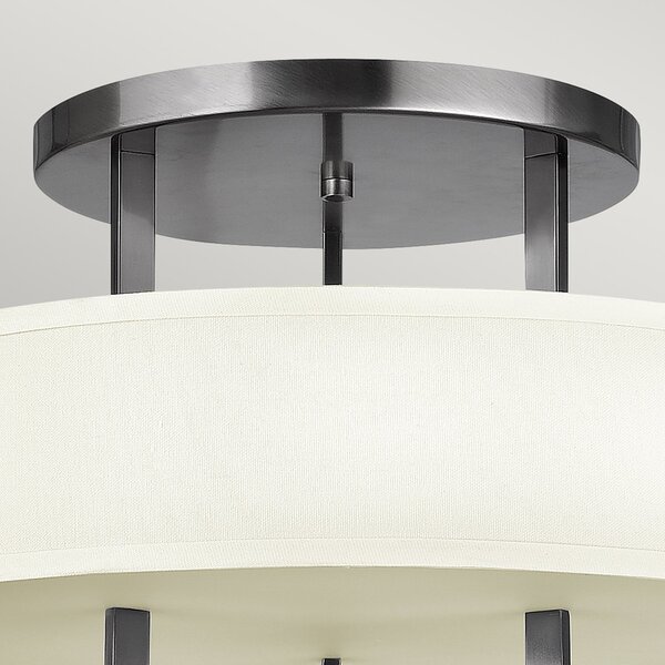 Lampada a Soffitto 3 Luci Kalf In Acciaio Nero A Bracci E Sfere In Vetro Opalino E Oro