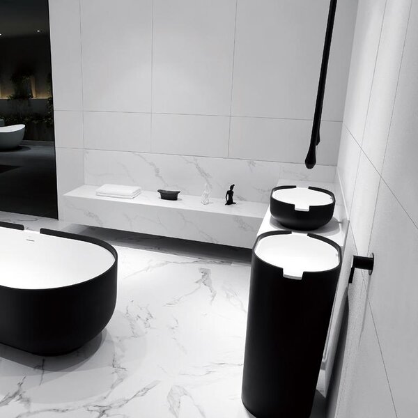 Rubinetto da lavabo a soffitto DROP 135 - Miscelatore monomando - Lunghezza 135 cm, Colore: nero opaco