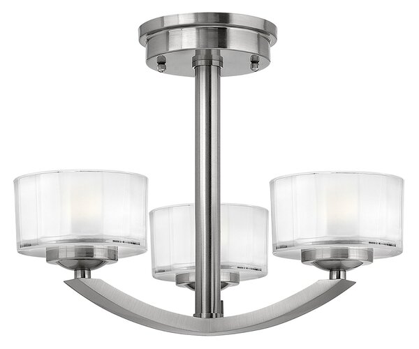 Lampada a Soffitto Industrial 2 Luci Tyr In Acciaio Nero Paralumi A Gabbia