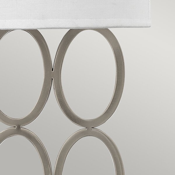 Applique Contemporanea Jules Acciaio Nichel Spazzolato Tessuto 2 Luci E14