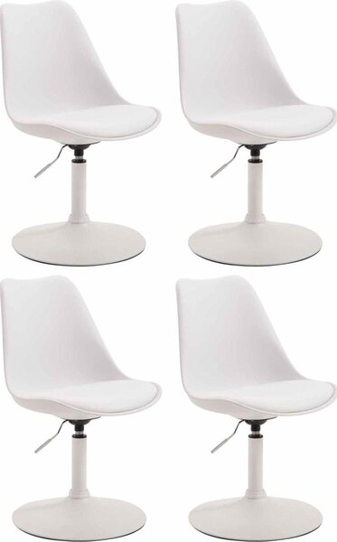 Set di 4 sedie da pranzo - sedie da cucina - design confortevole e girevole a 360° | Colore: bianco | Colore base: bianco