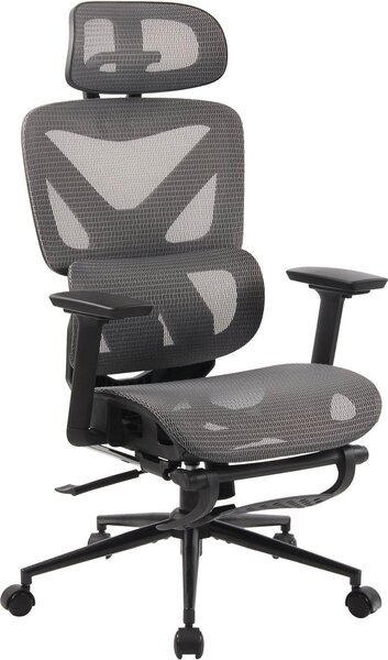 Sedia ergonomica da ufficio, sedia da ufficio, traspirante e regolabile, alto comfort | colore: nero/grigio