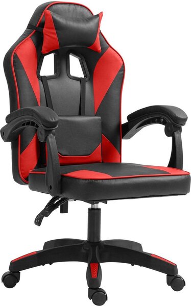 Sedia da ufficio ergonomica Art Learning - sedia comfort - schienale regolabile, materiali di alta qualità | colore: nero/rosso