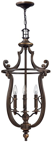 Lampadario Classico Plymouth Acciaio Bronzo Antico 4 Luci E14