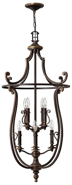 Lampadario Classico Plymouth Acciaio Bronzo Antico 8 Luci E14