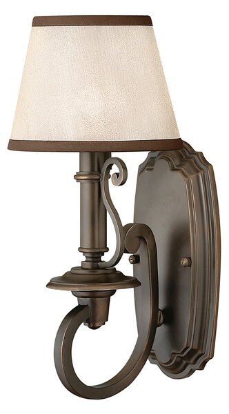 Applique Classica Plymouth Acciaio Bronzo Antico Tessuto 1 Luce E14
