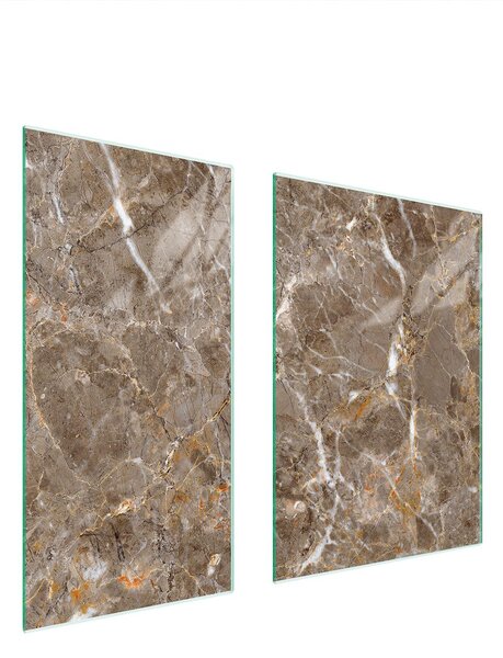 Piastre copri fornelli 2 pezzi 75x52 Copri piano cottura in Vetroceramica tagliere in vetro marmo beige