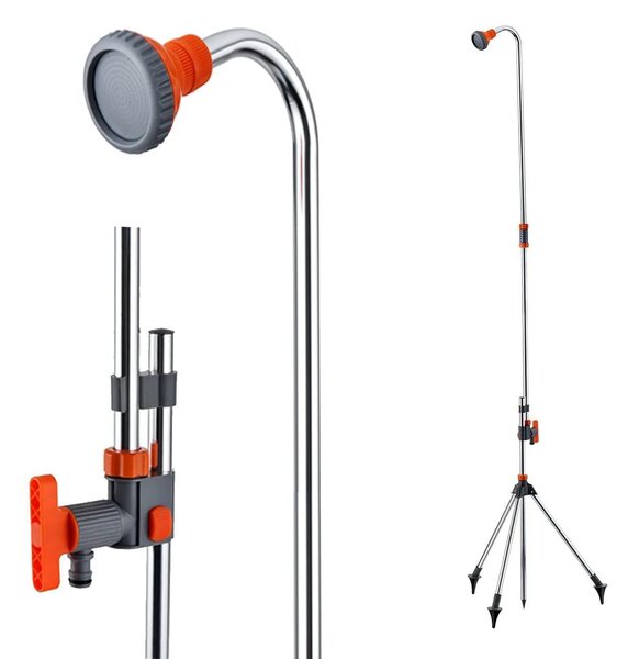 Doccia da giardino FX-GD1, altezza regolabile fino a 229 cm, montaggio su picchetto, FUXTEC