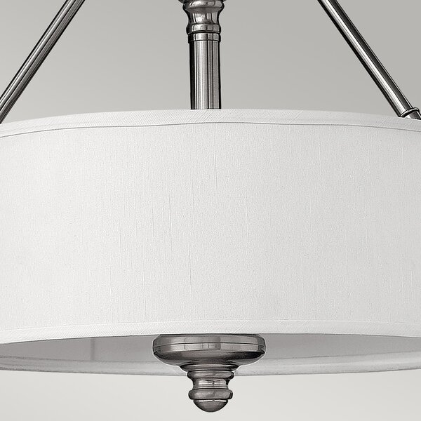 Lampada a Soffitto Industrial 3 Luci Sekhmet In Acciaio Bianco E Diffusori A Cupola