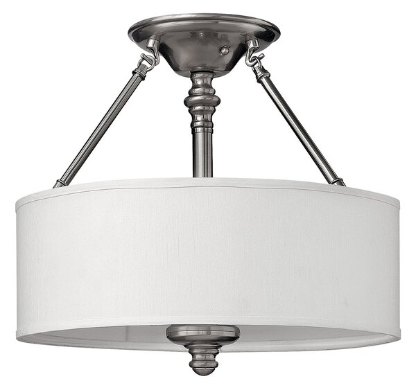 Lampada a Soffitto Industrial 3 Luci Sekhmet In Acciaio Bianco E Diffusori A Cupola