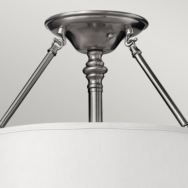 Lampada a Soffitto Industrial 3 Luci Sekhmet In Acciaio Bianco E Diffusori A Cupola