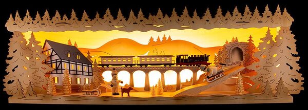 Arco portacandele Winterland Erzgebirge (53x17,5cm) di Tietze Erzgebirgsdesign