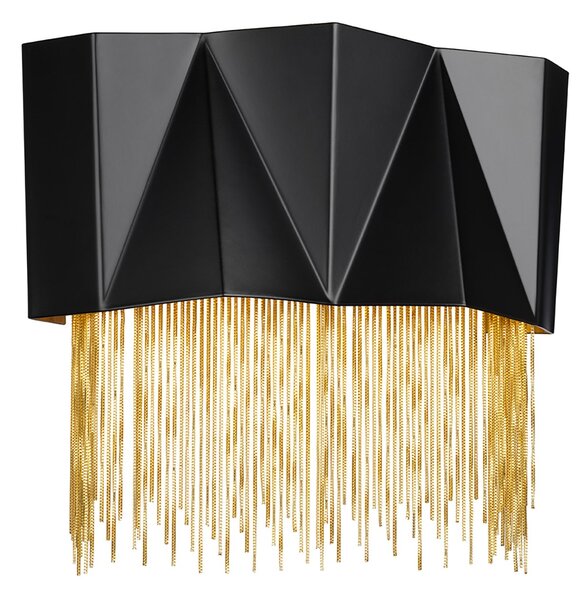 Applique Contemporanea Zuma Acciaio Nero Satinato Oro 3 Luci G9 3 Led