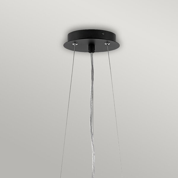 Lampadario Contemporaneo Zuma In Acciaio Nero Satinato Argento 6 Luci E27