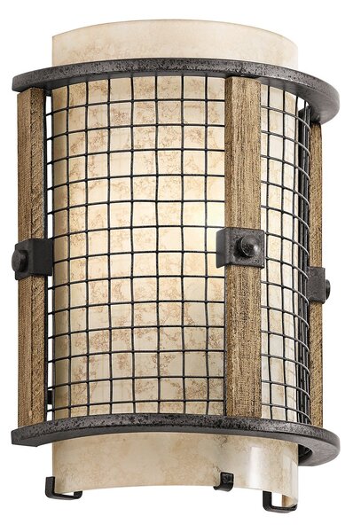 Applique Contemporanea Ahrendale Ferro Incudine Vetro 1 Luce E14