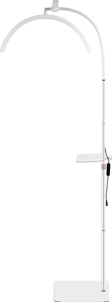 Lampada di bellezza a LED dimmerabile regolabile in altezza con curva a U da terra con ripiano per ciglia tatuaggio cosmetici bianco 36W