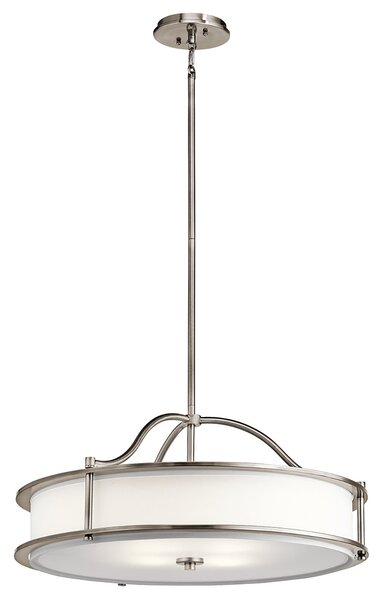 Lampadario Contemporaneo Emory Acciaio Peltro Classico 4 Luci E27