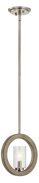 Sospensione Industrial Nordica Grand Bank Acciaio Grigio Antico Vetro 1 Luce E14