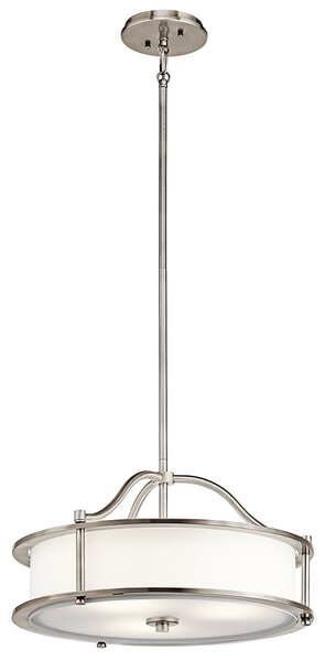 Lampadario Contemporaneo Emory Acciaio Peltro Classico 3 Luci E27